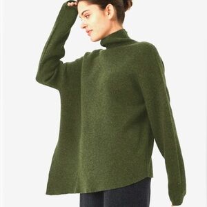 EUC- NAP Loungewear 100% Wool Asymmetrical Mock-Neck Sweater